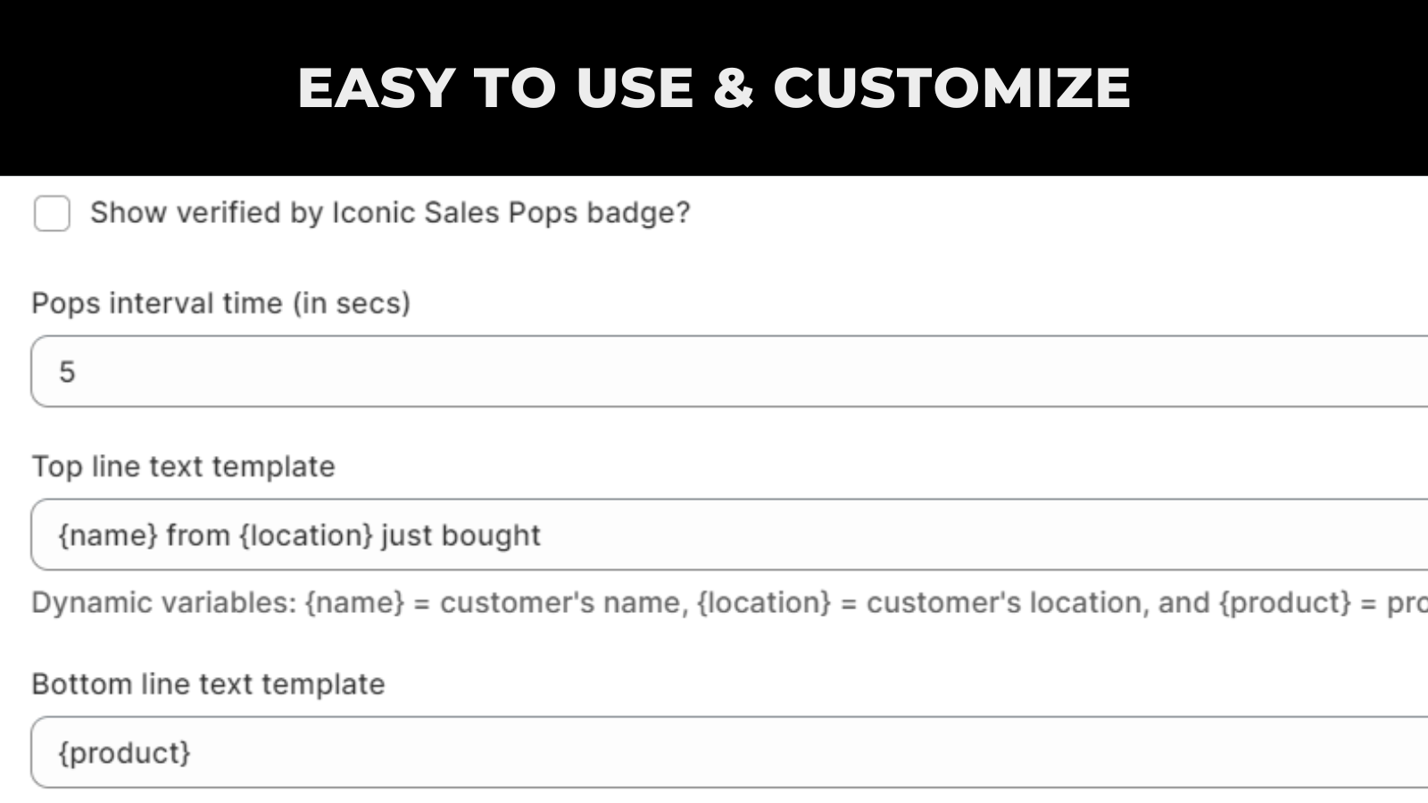Iconic sales pops - easy to use