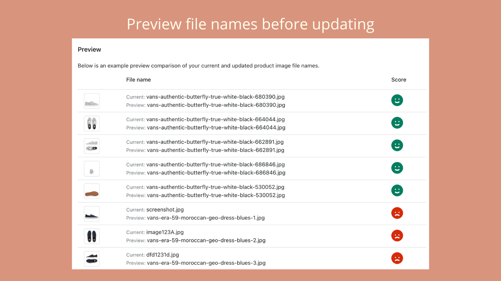image file names preview