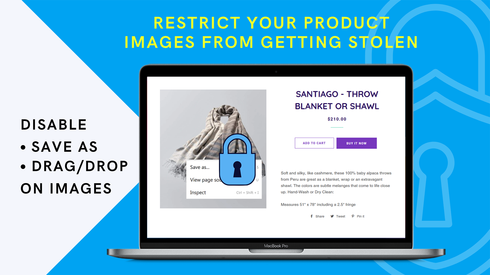 Image Protector Save as, Drag and Drop Disable