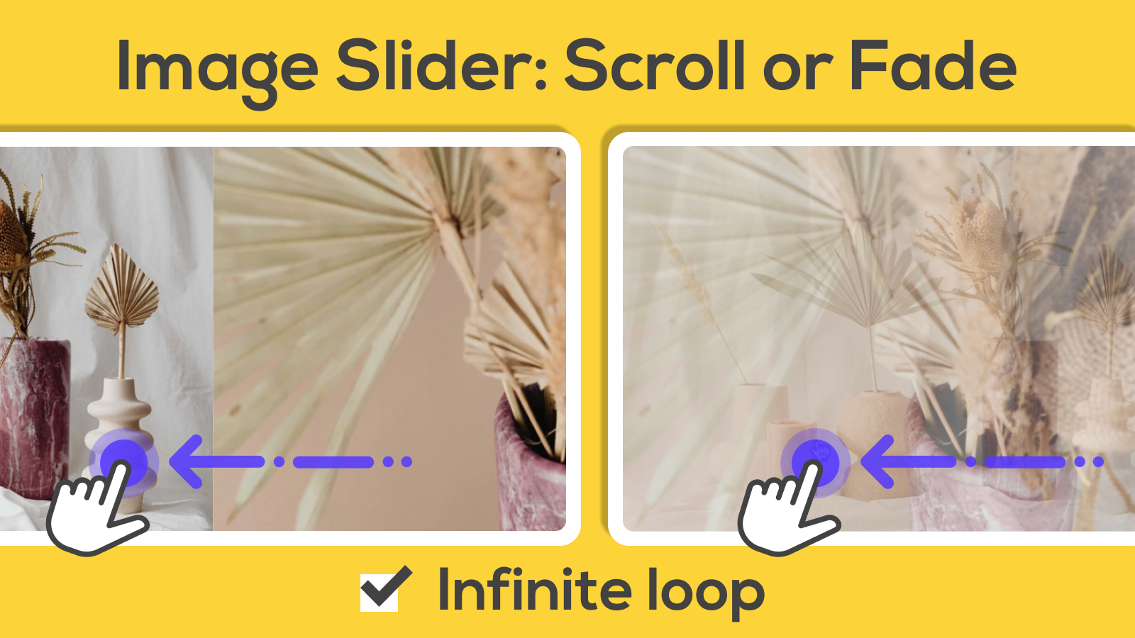 Image Slider: Scroll or Fade (Infinite Loop Available)