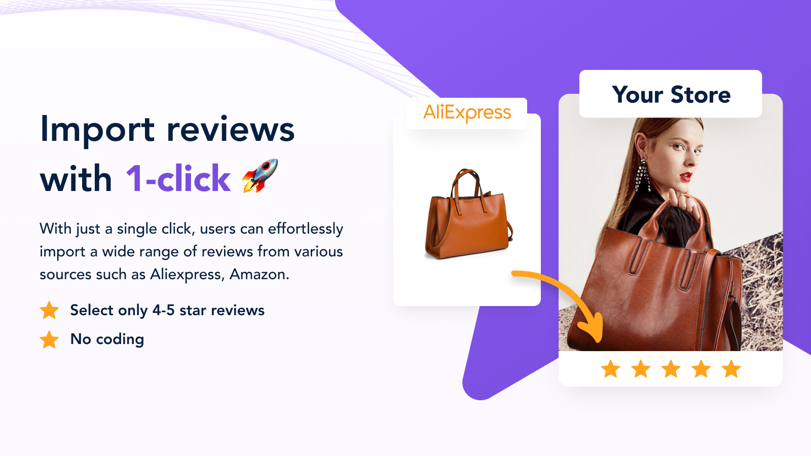 Import Amazon, Aliexpress & Alibaba reviews with 1-click