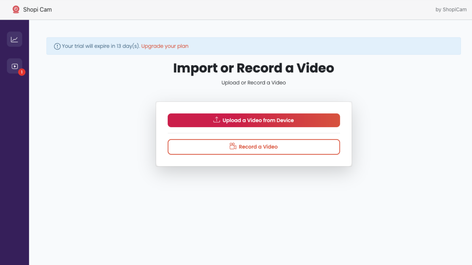 import or record a video