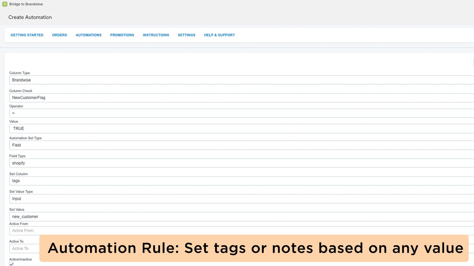 Import orders with tags or notes based on brandwise file