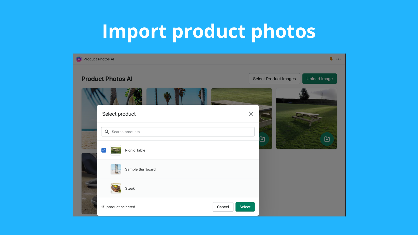 Import product photos from your store