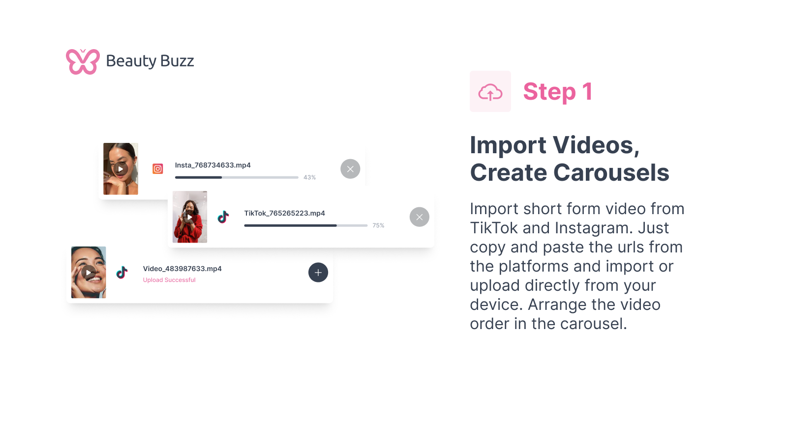 Import video, create carousels