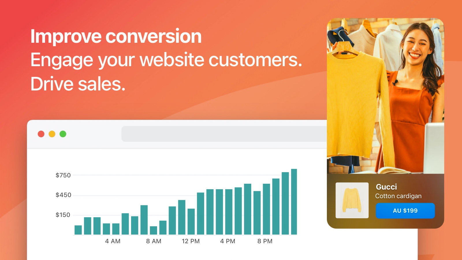 Improve conversion. Engage your website customers.