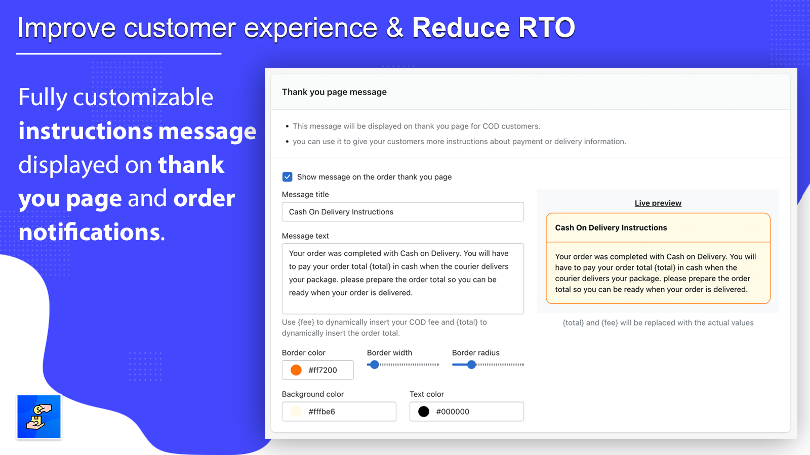 Improve customer experience & reduce RTO