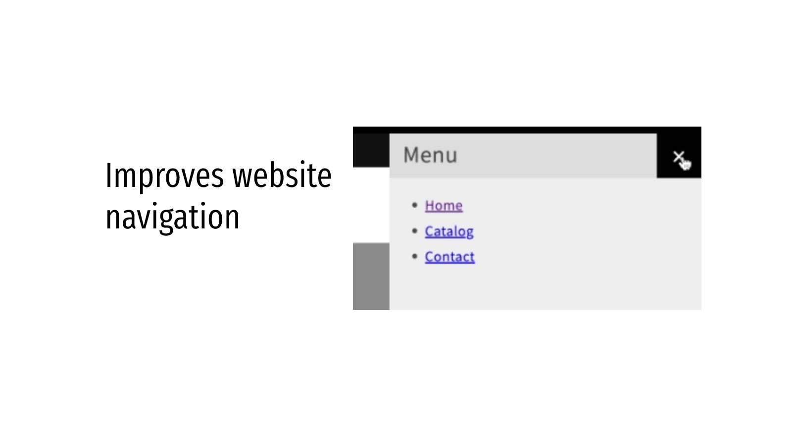 Improves website navigation