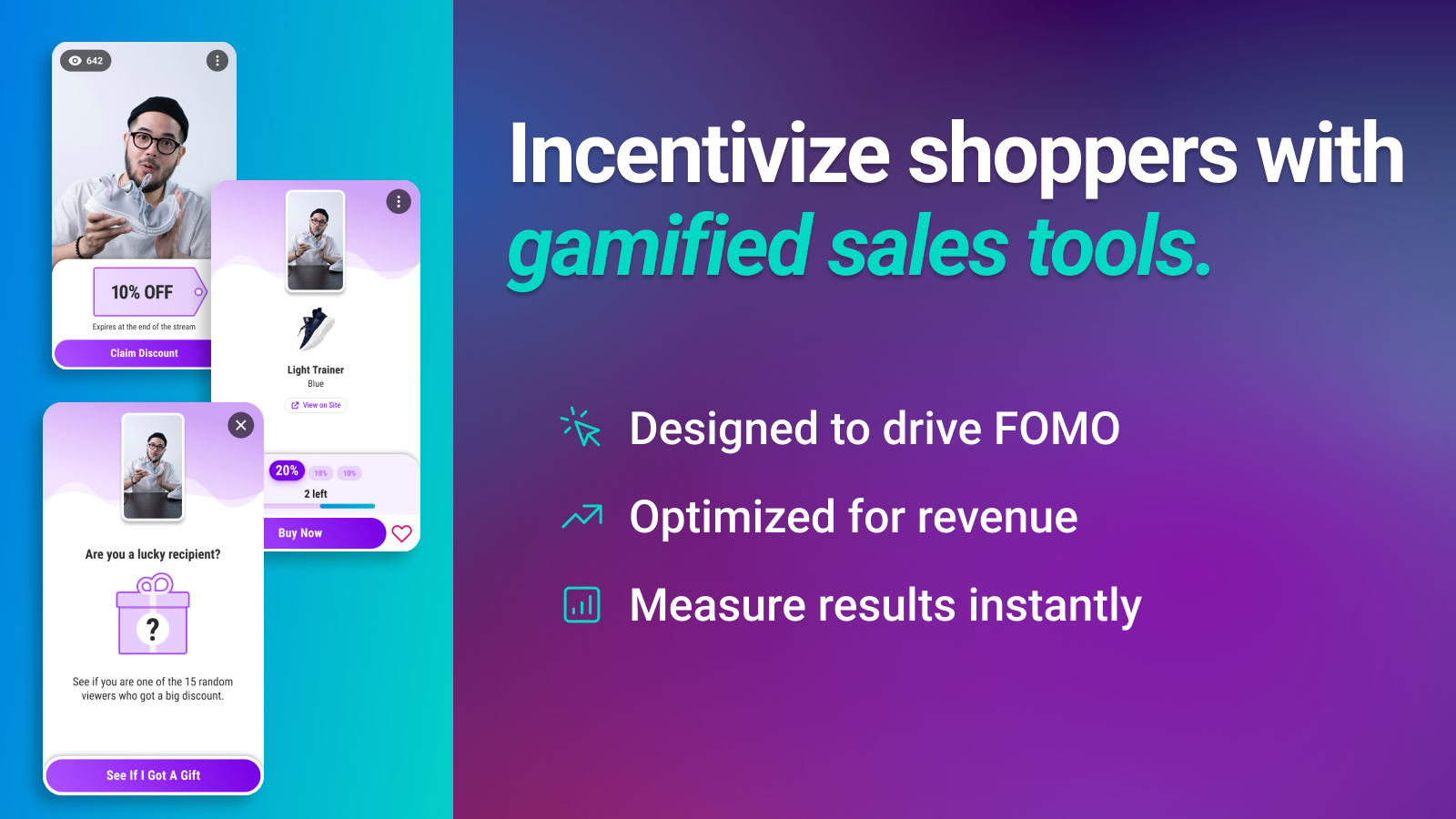 Incentivize shoppers with gamified sales tools.