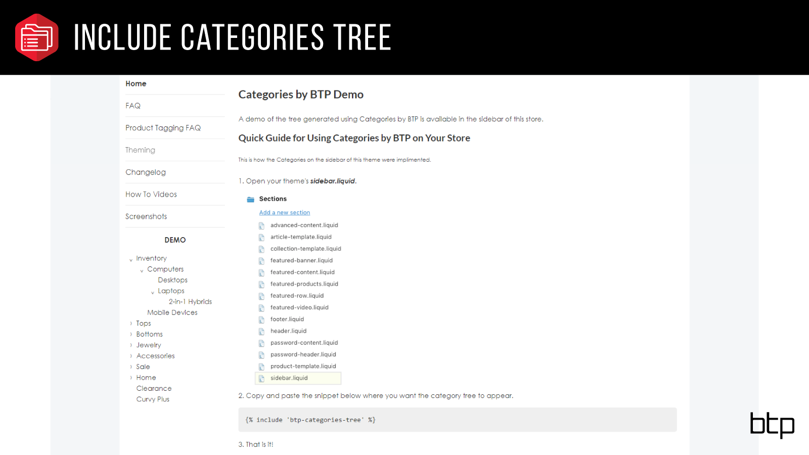 Include Categories Tree