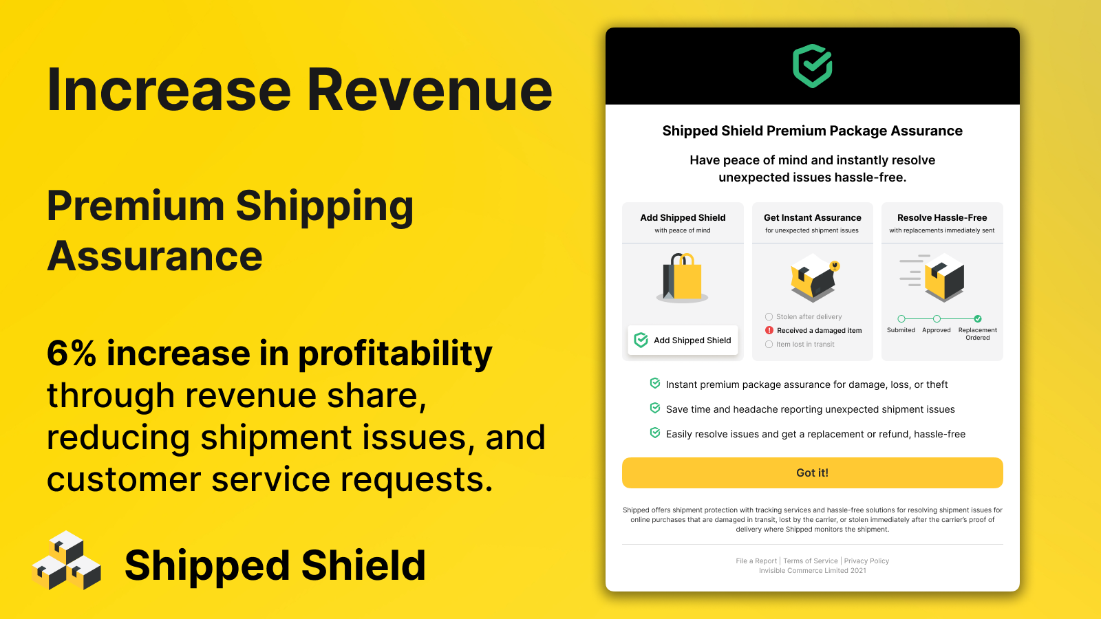 Increase revenue with shipping protection