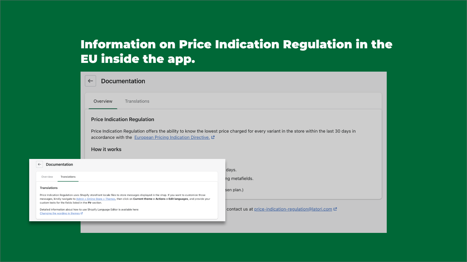 Information about Price Indication Regulation law