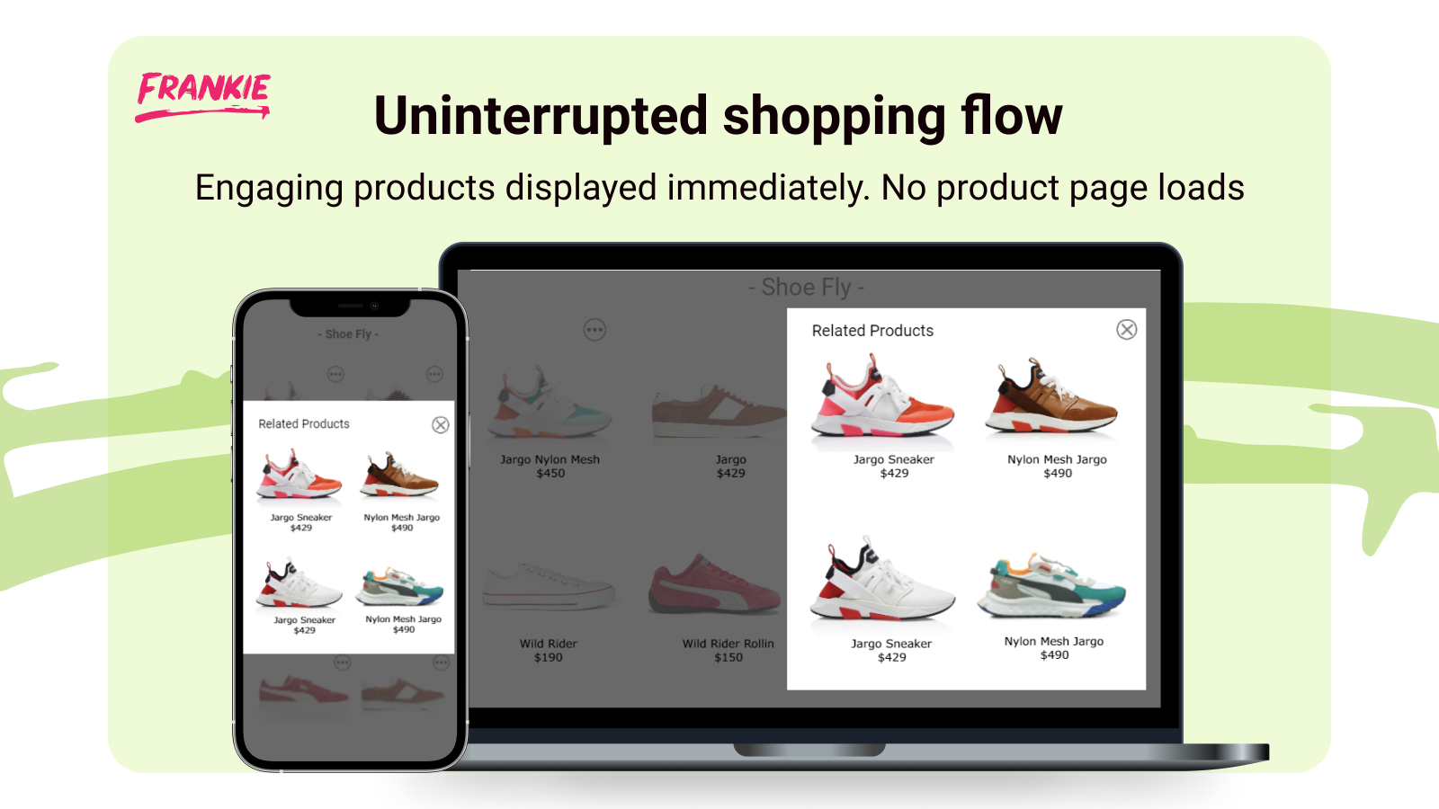 Inline immediately displays product recommendations