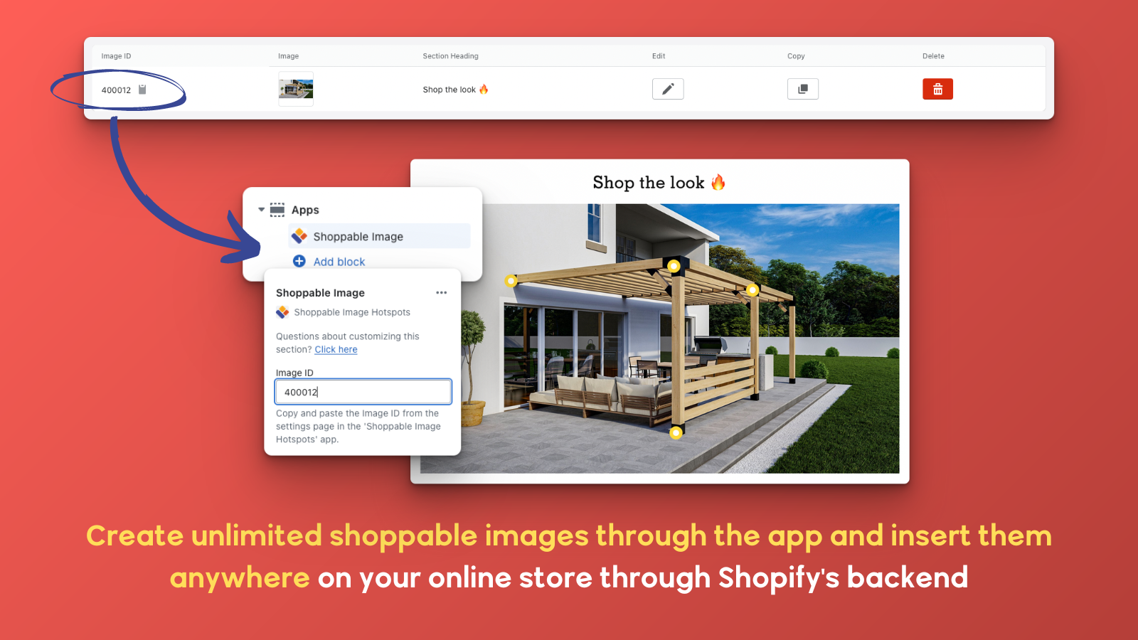 Insert an unlimited number of shoppable images into your store