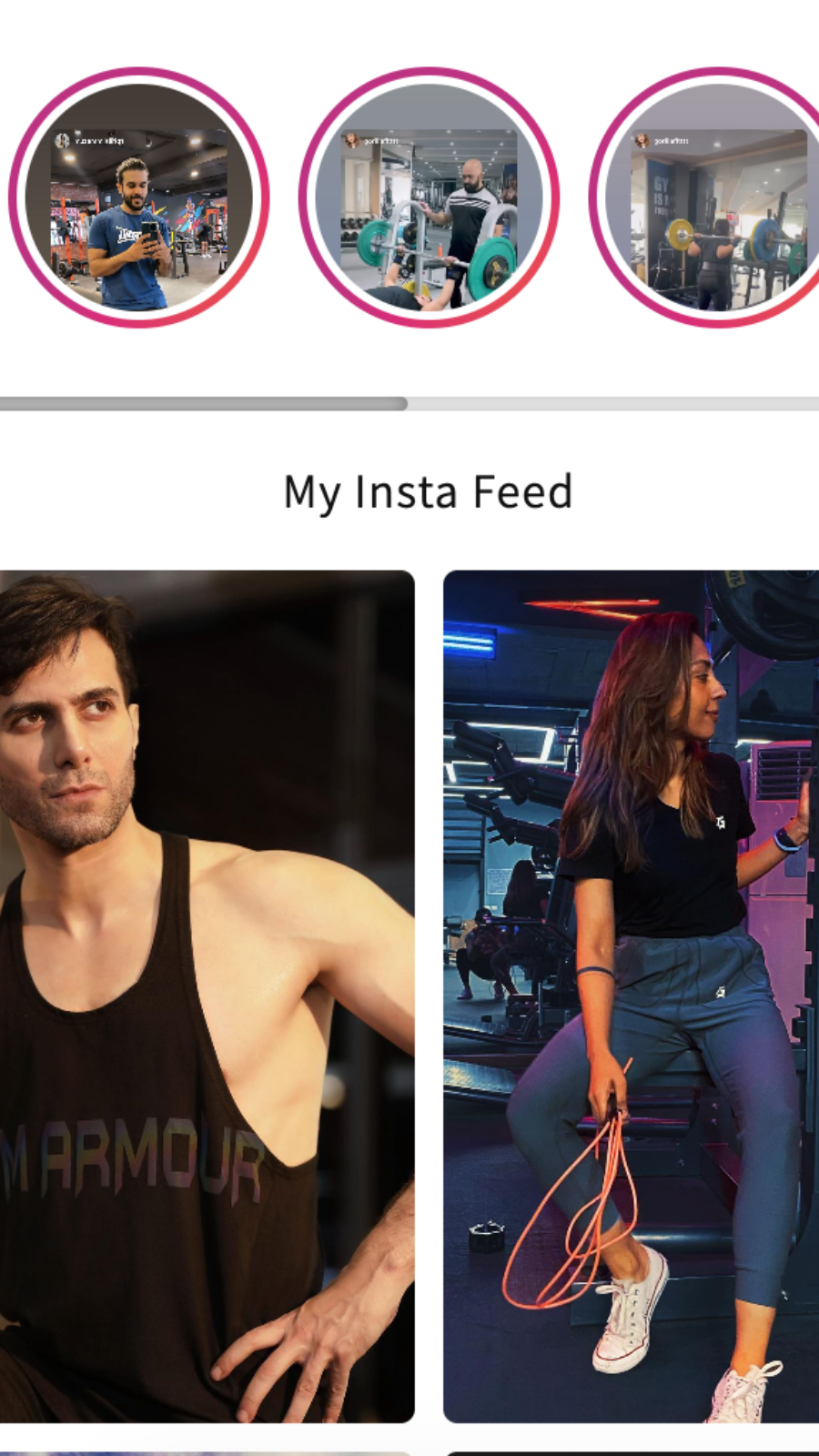 Instagram feed mobile view