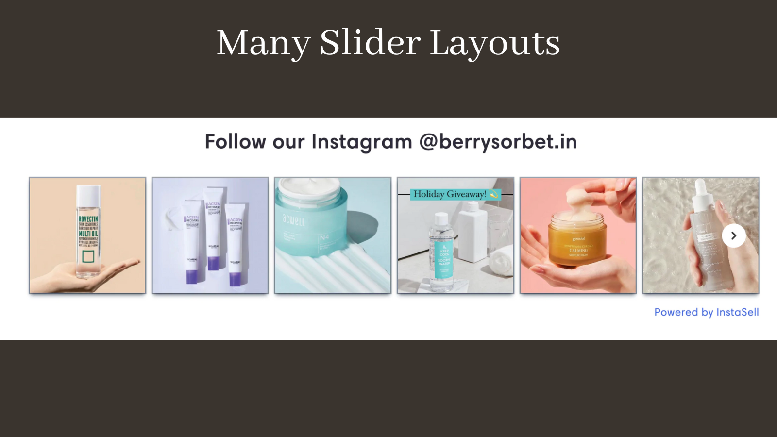 Instagram Slider layout sample