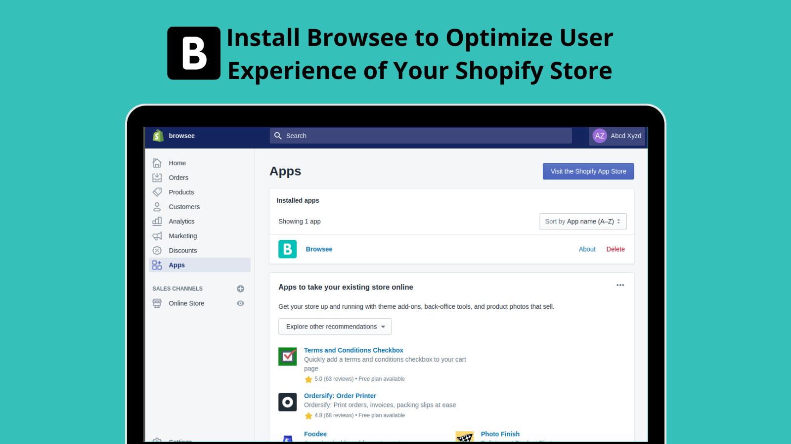 Install Browsee Plugin on Shopify