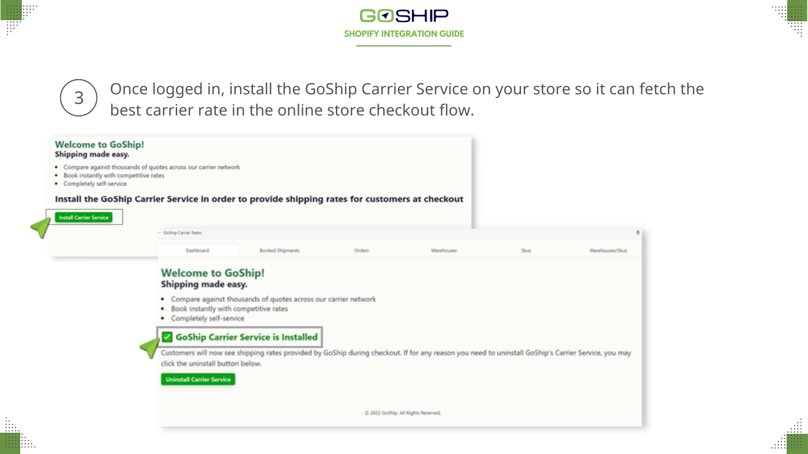 Install carrier service to register carrier