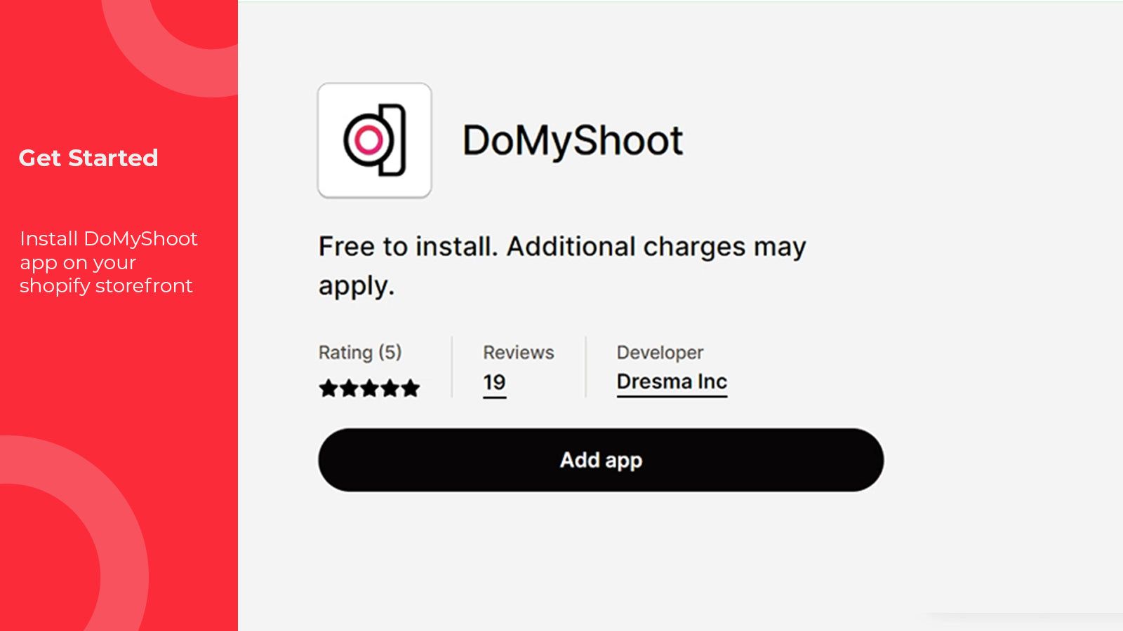 Install DoMyShoot app on your Shopify storefront