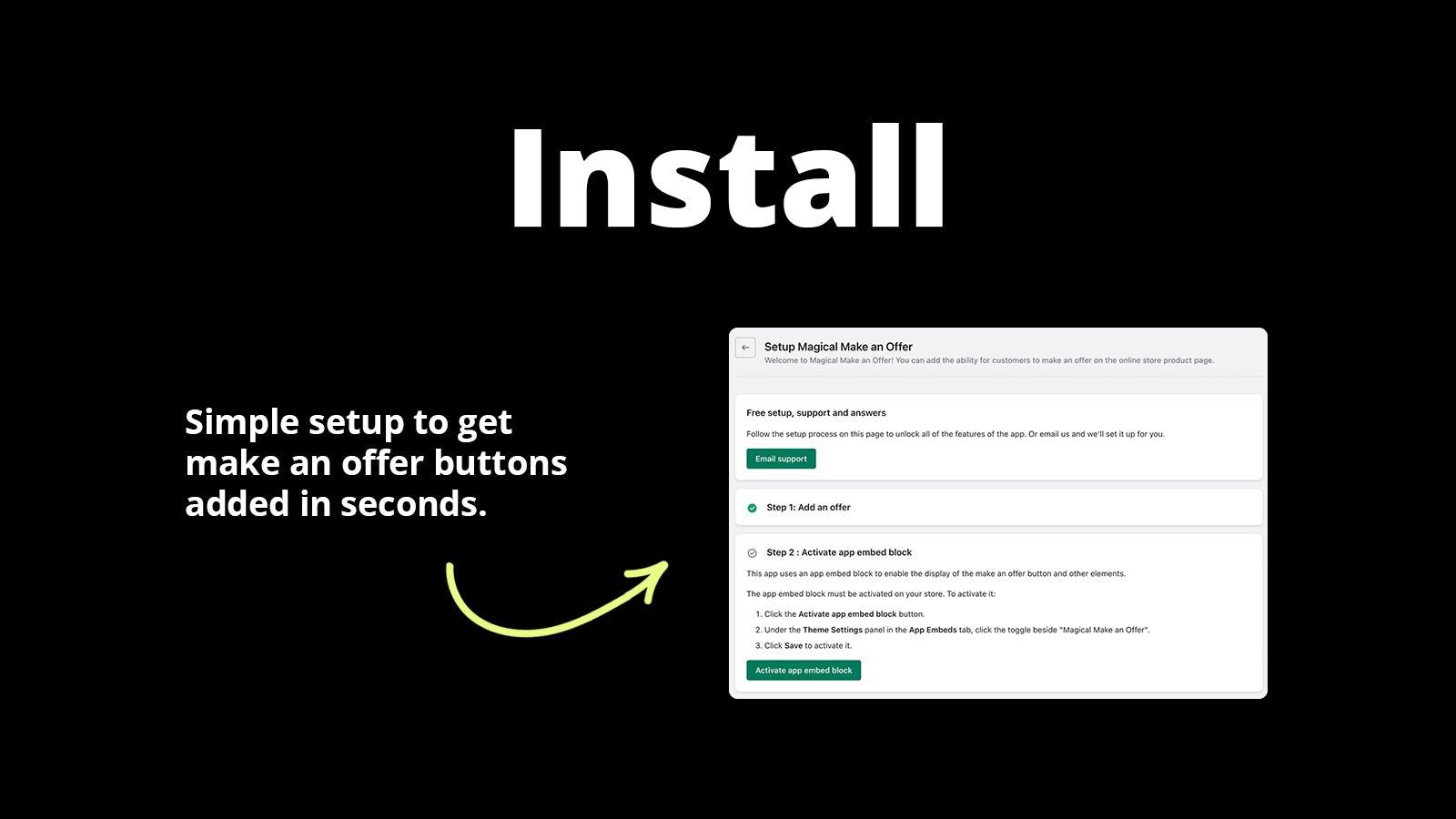 Install - Simple setup to get make an offer buttons added fast.