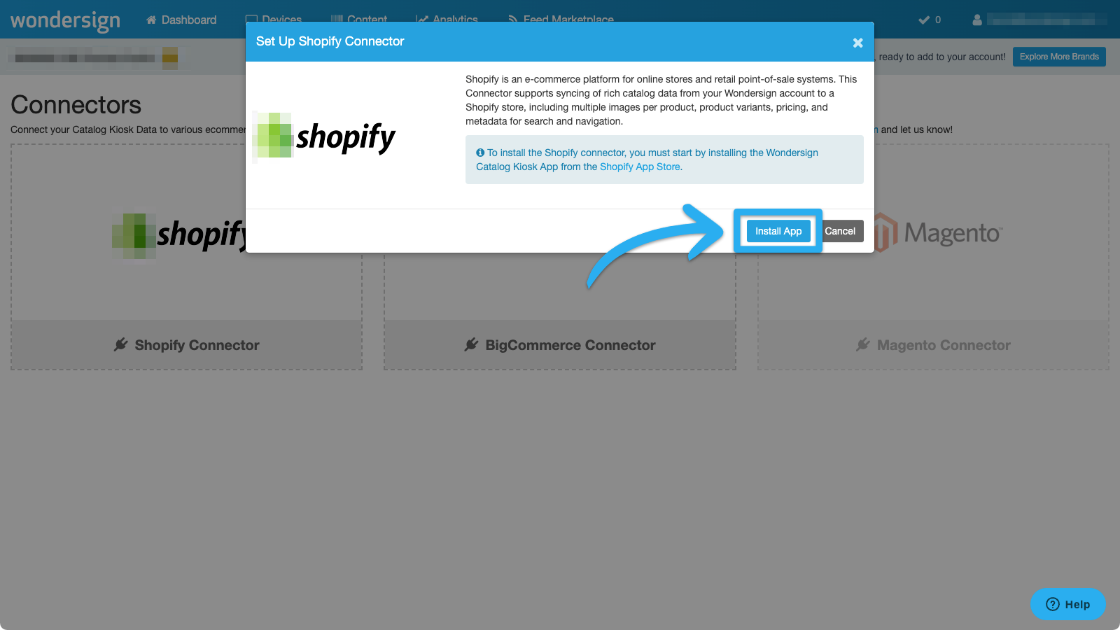 Install the Shopify Connector