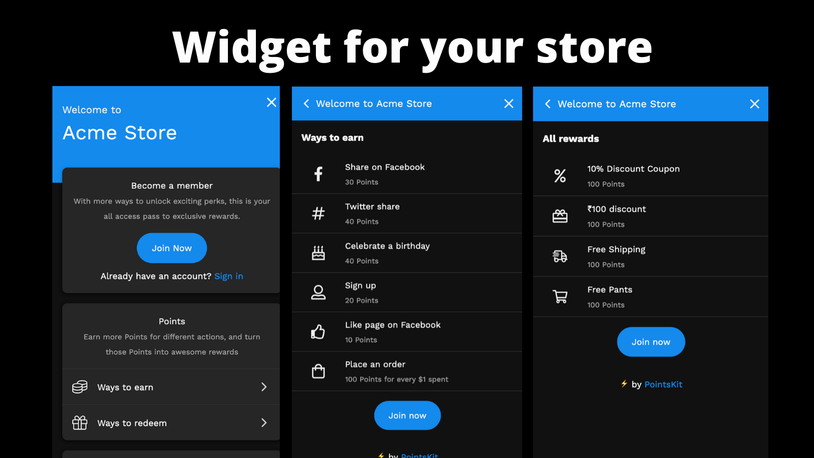 Install widget on your store