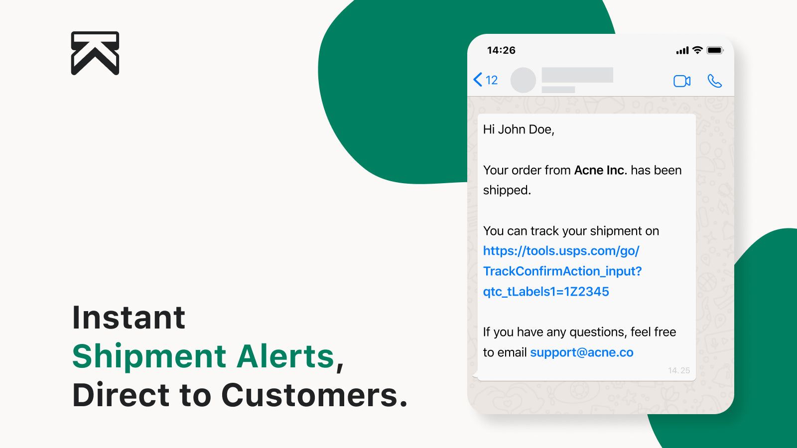 Instant Shipment Alerts on WhatsApp.