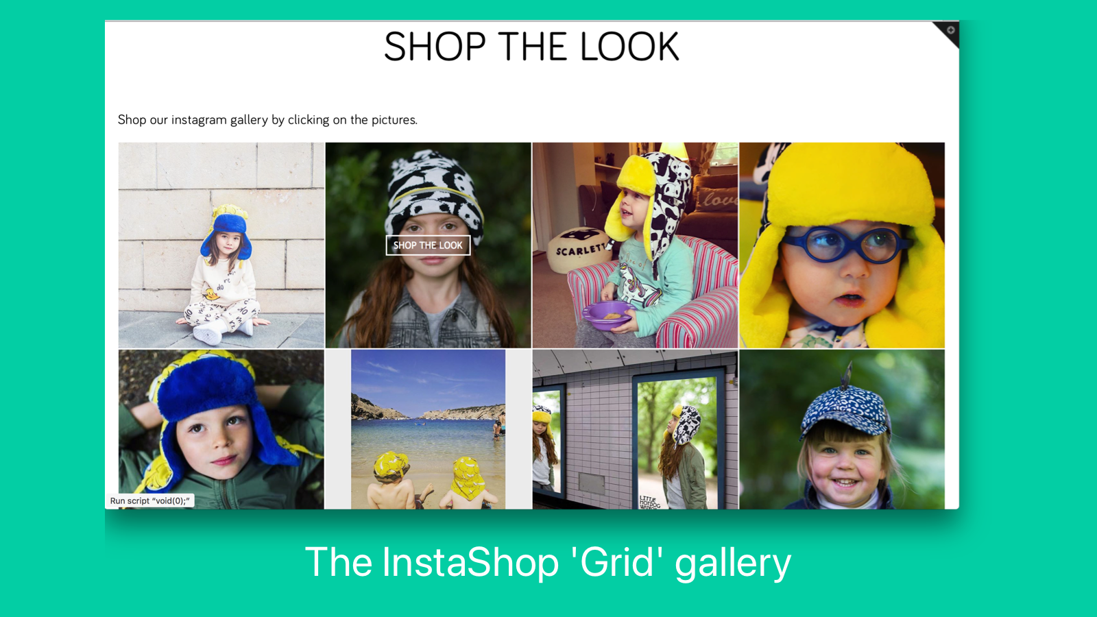 InstaShop's 'Grid' gallery layout.