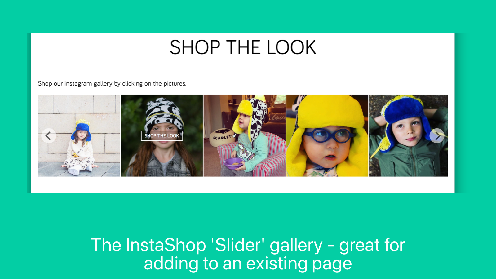 InstaShop's 'Slider' layout - great for adding to an existing pa