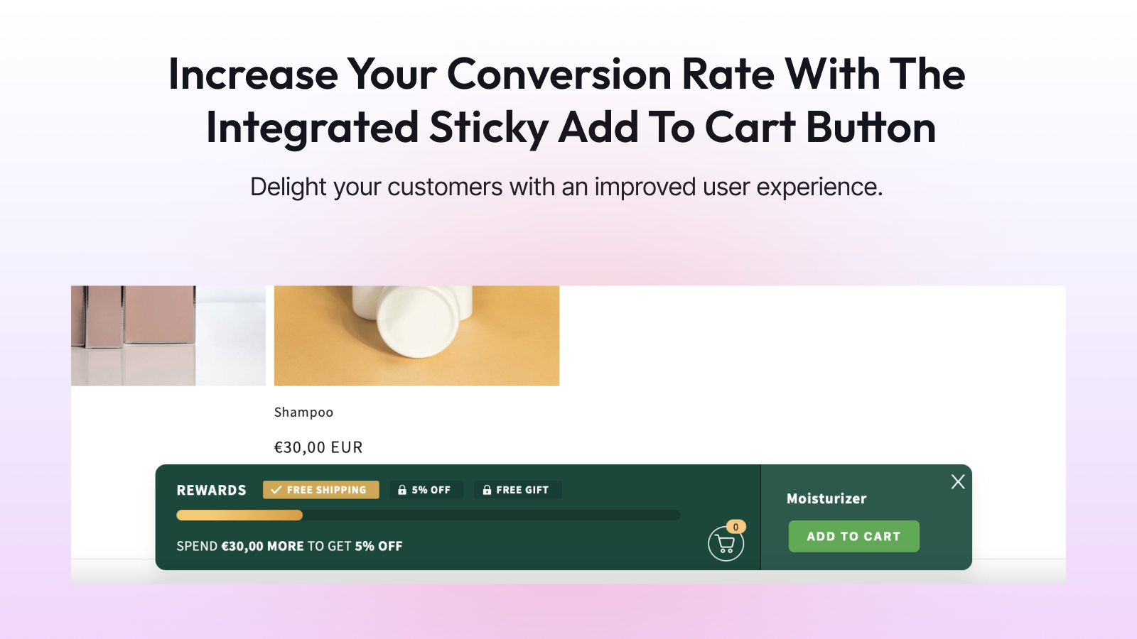 Integrated Sticky Add to Cart Button 