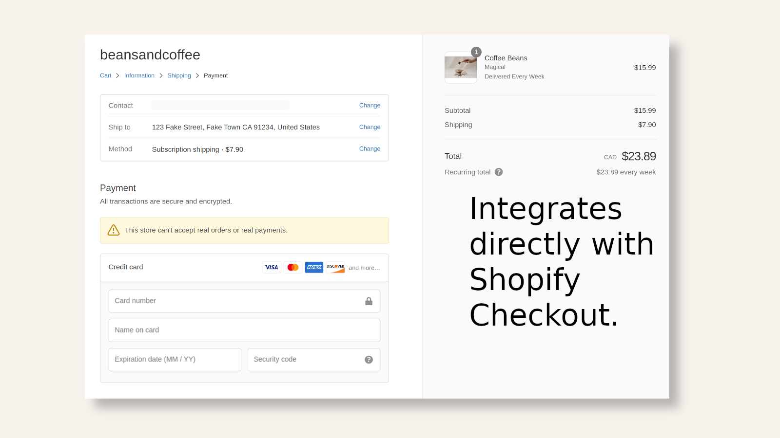 Integrated Subscription Checkout 