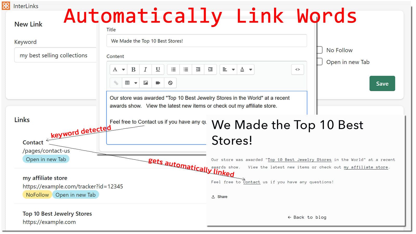 InterLinks Automatically Links - Illustrative Image