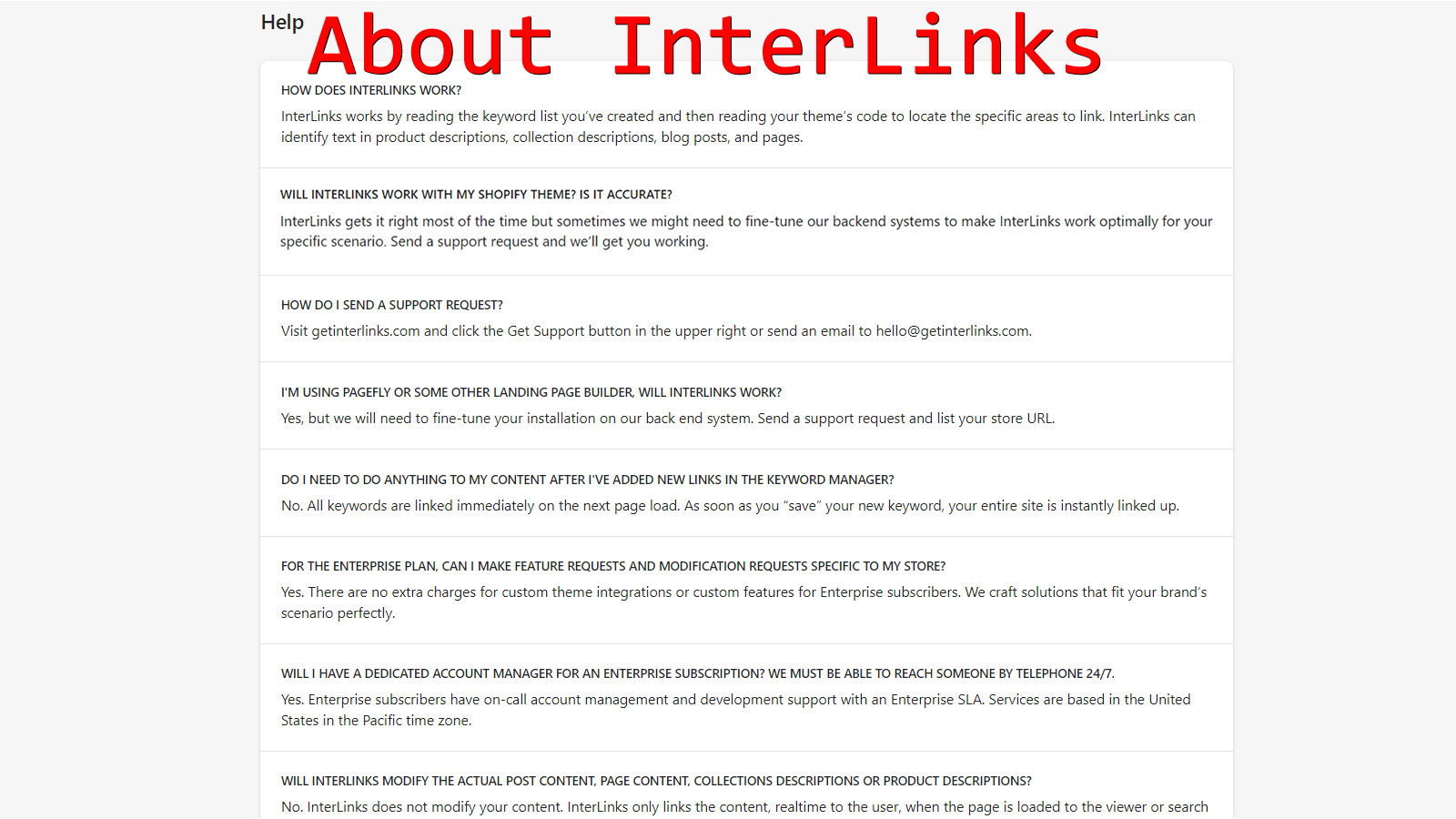 Interlinks - Settings Page - Illustrative Image