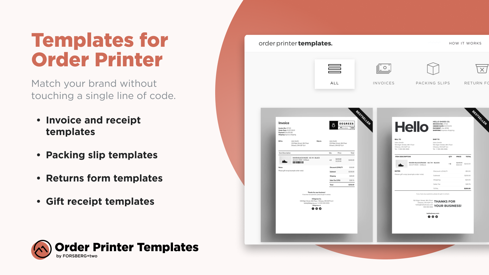 Invoices & other templates for Order Printer & Order Printer Pro