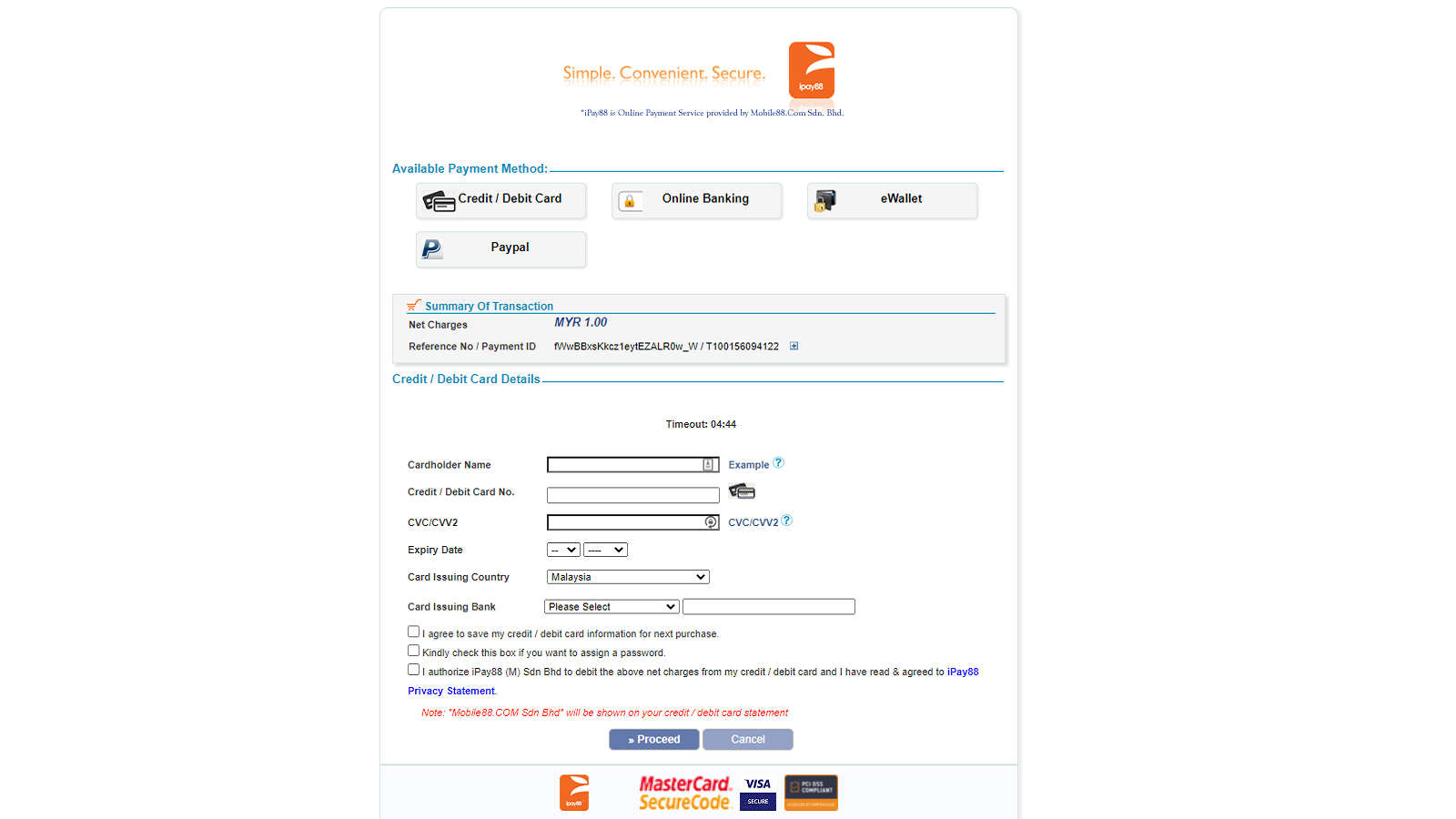 iPay88 payment gateway page