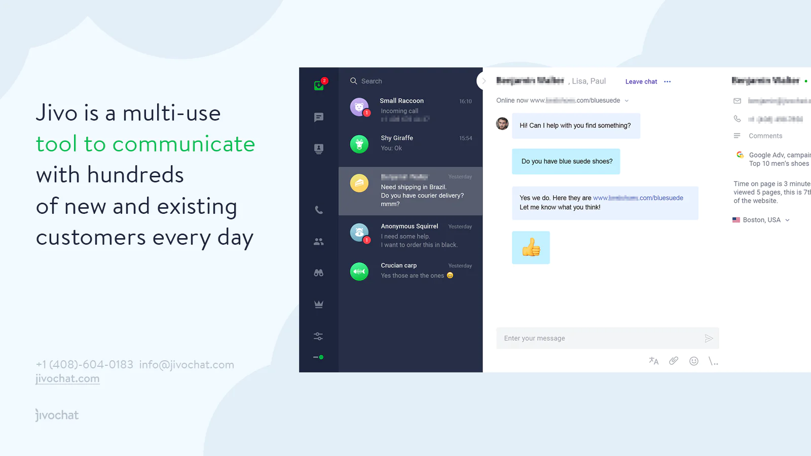 Jivo Live Chat & Business Messenger for Shopify