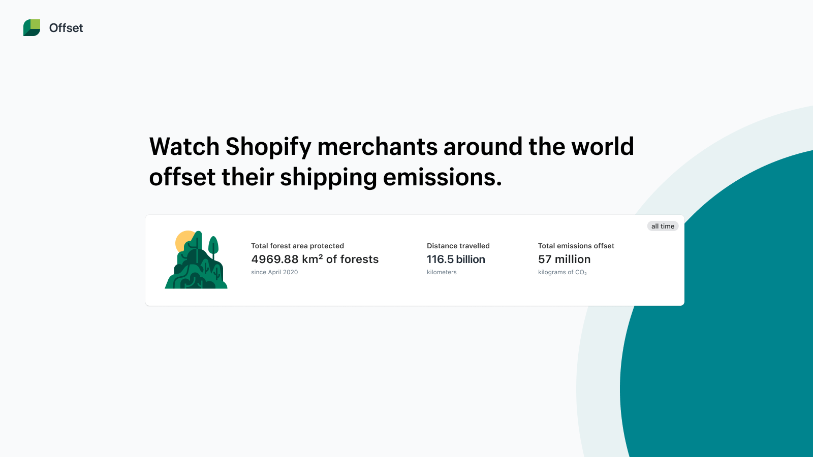 Join Shopify merchants in offsetting your shipping emissions.