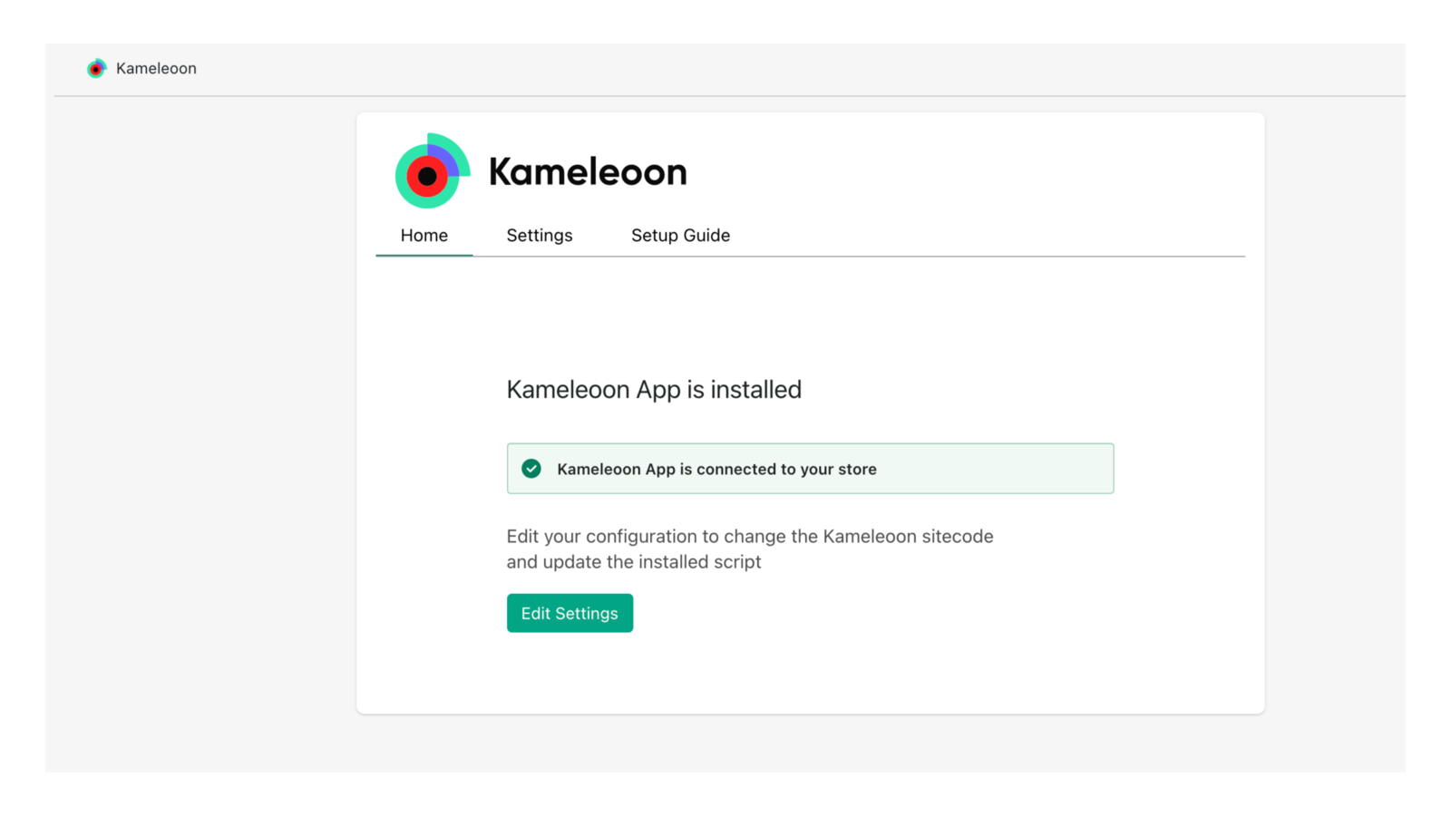 Kameleoon App setup process