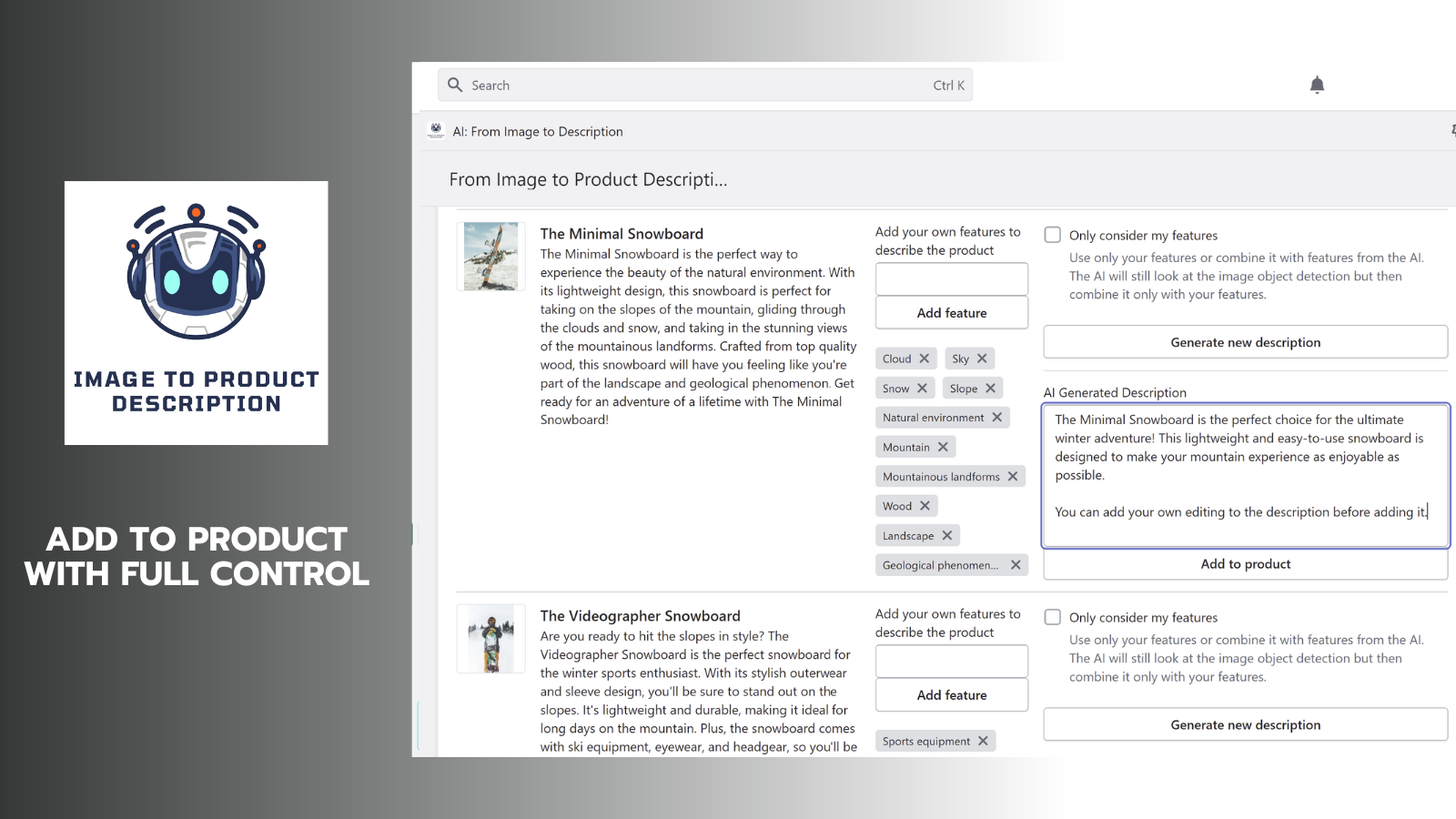 Keep full control on when to update product descriptions