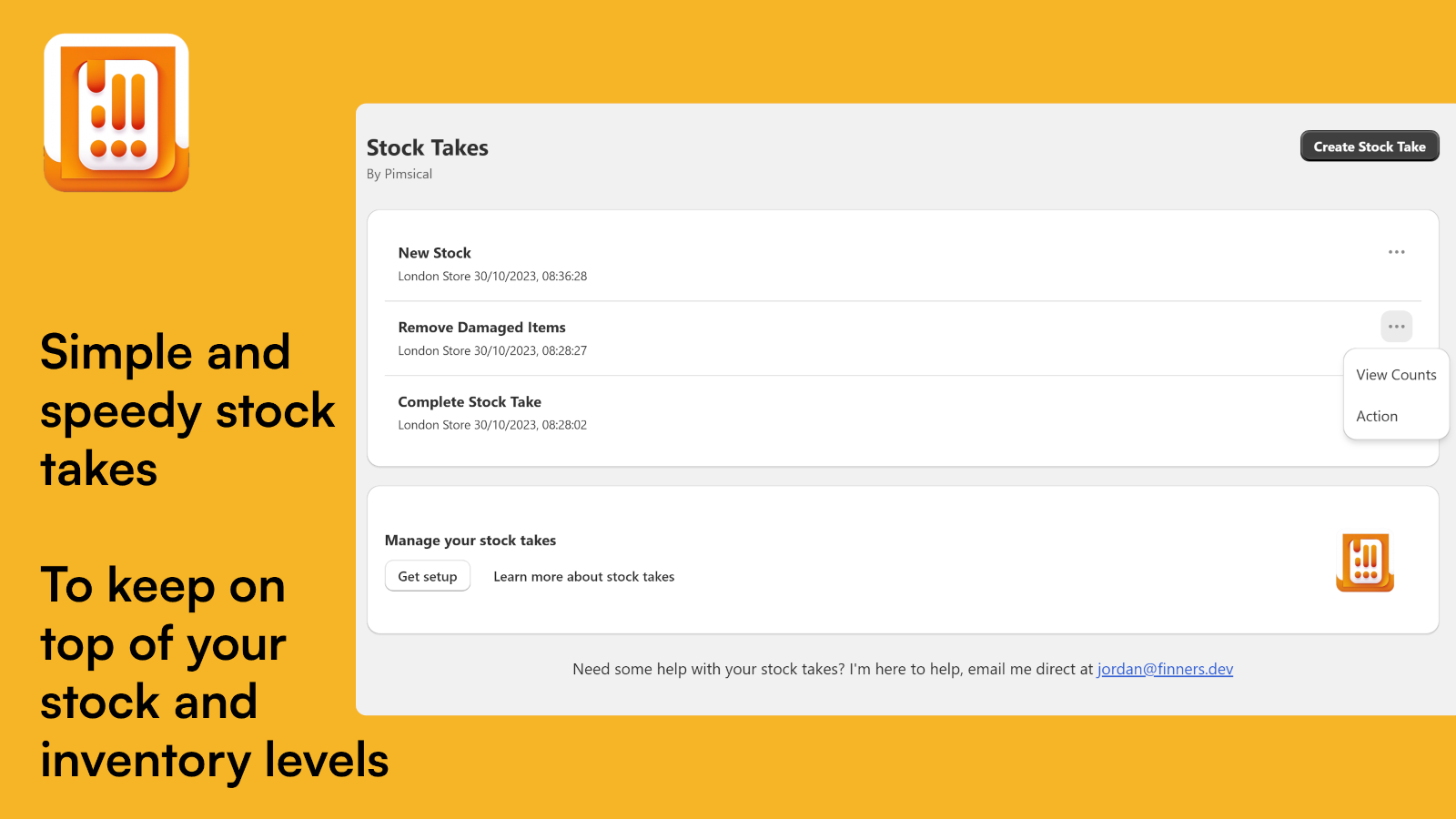 Keep on top of your stock and inventory levels