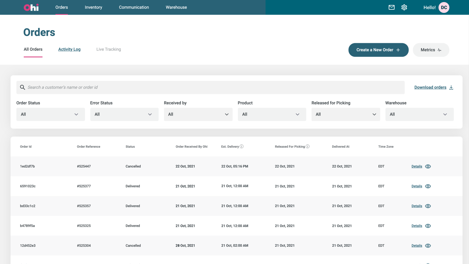 Keep track of your brand’s orders via this orders dashboard