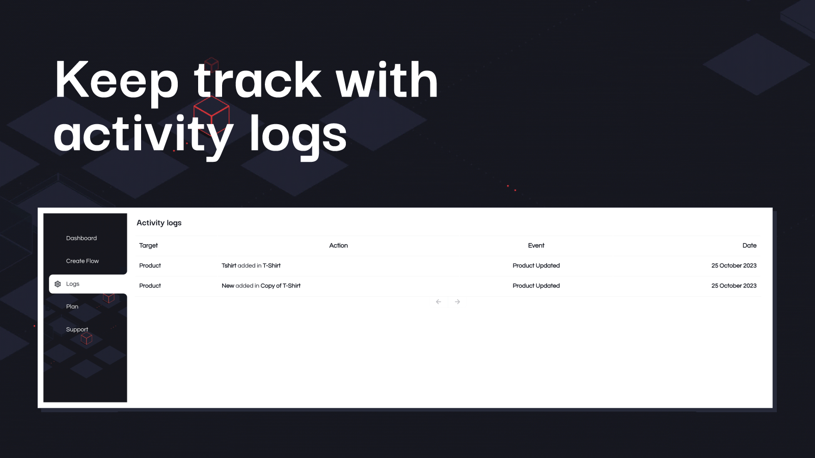 Keep track with activity logs