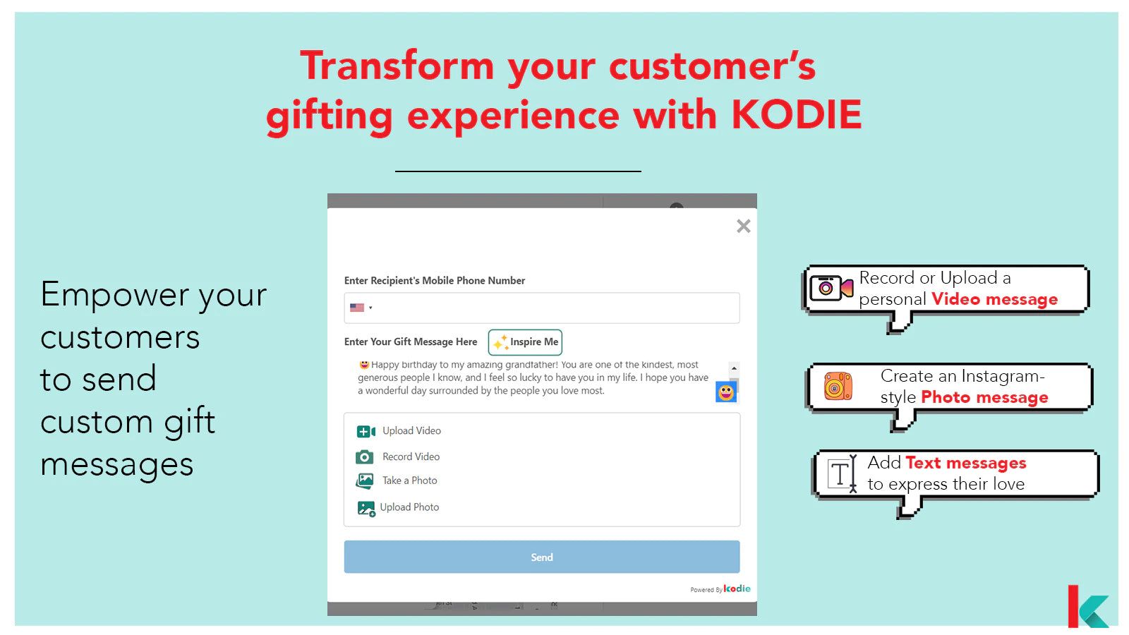 Kodie - Gift message widget