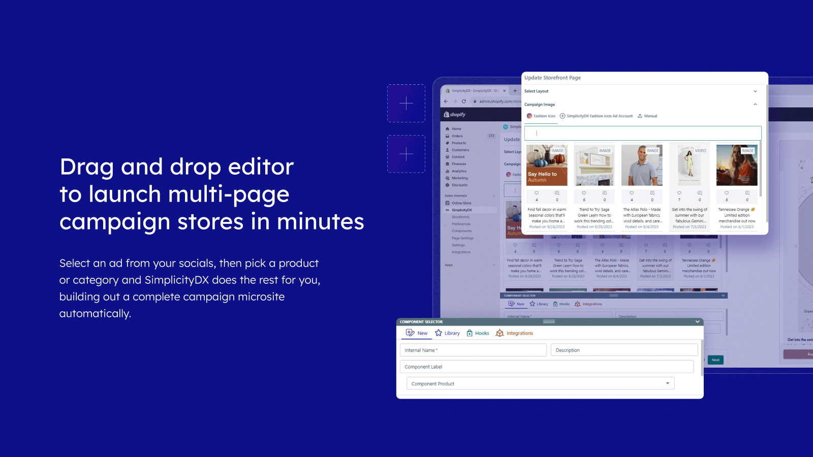 Launch multi-page campaign stores in minutes 