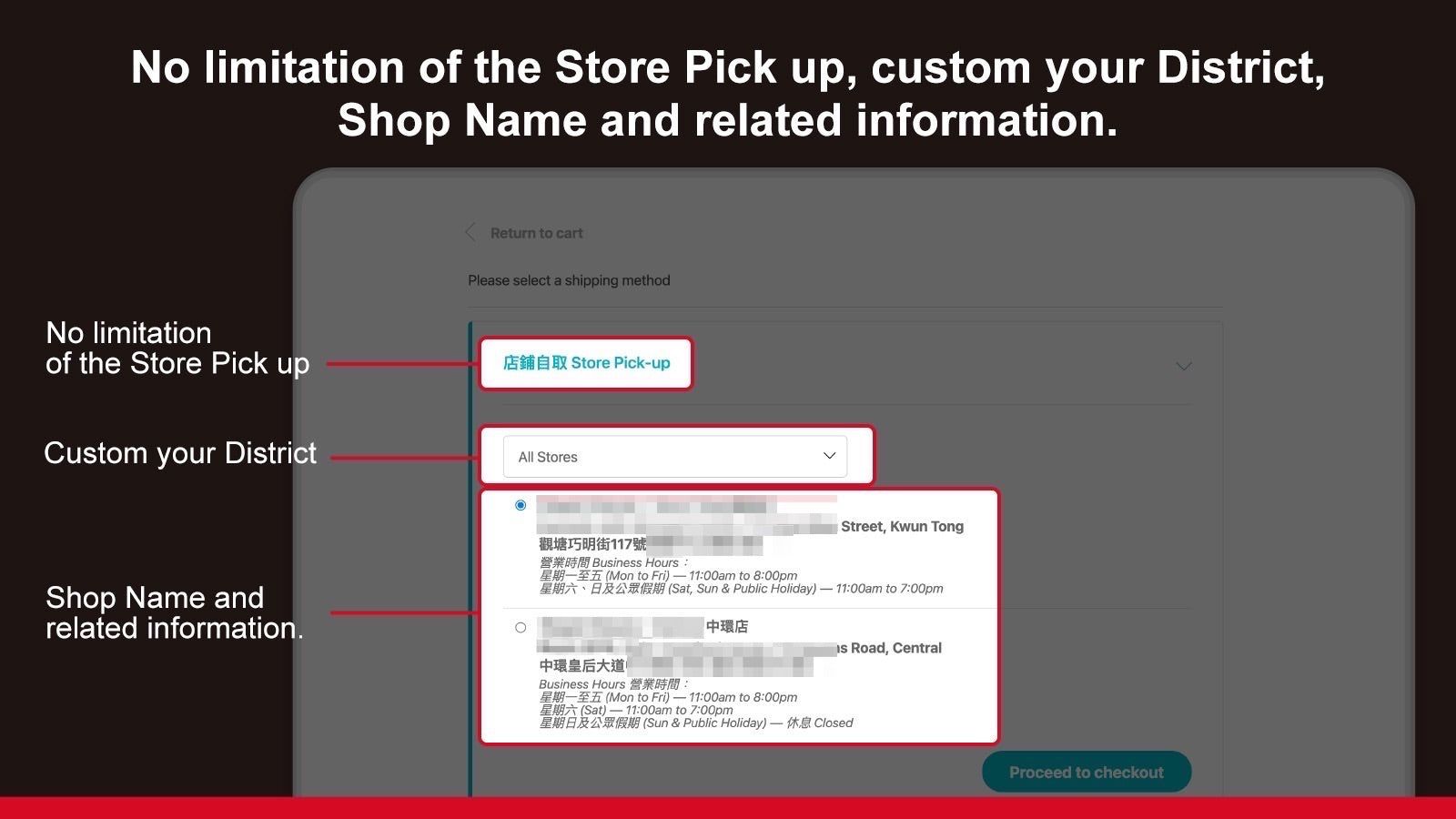 Let customers select your store as pickup location
