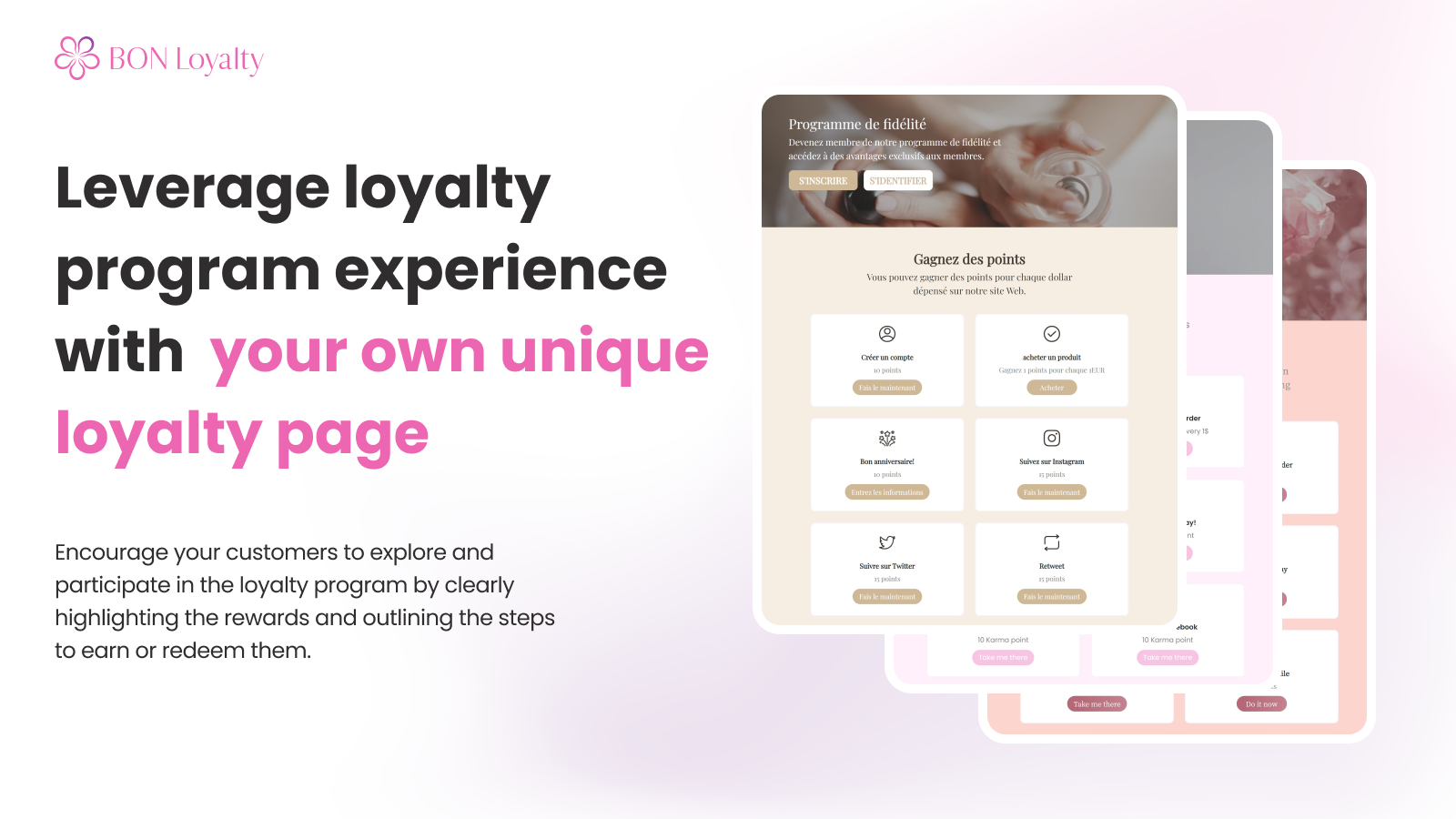 Leverage loyalty program experience with  your own loyalty page