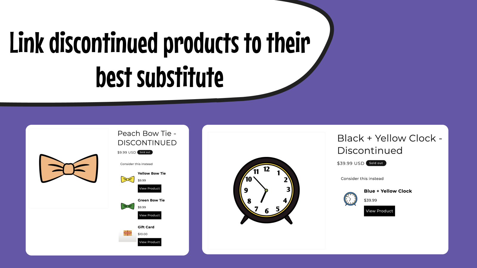 Link discontinued products to their best substitute