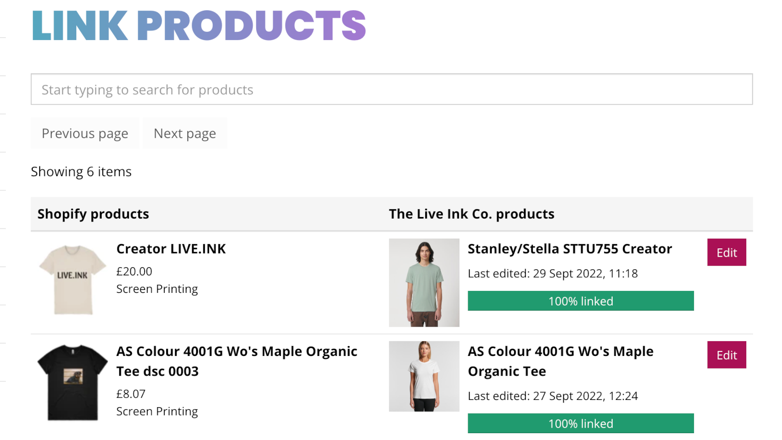 Link your existing products and we dispatch to your customers