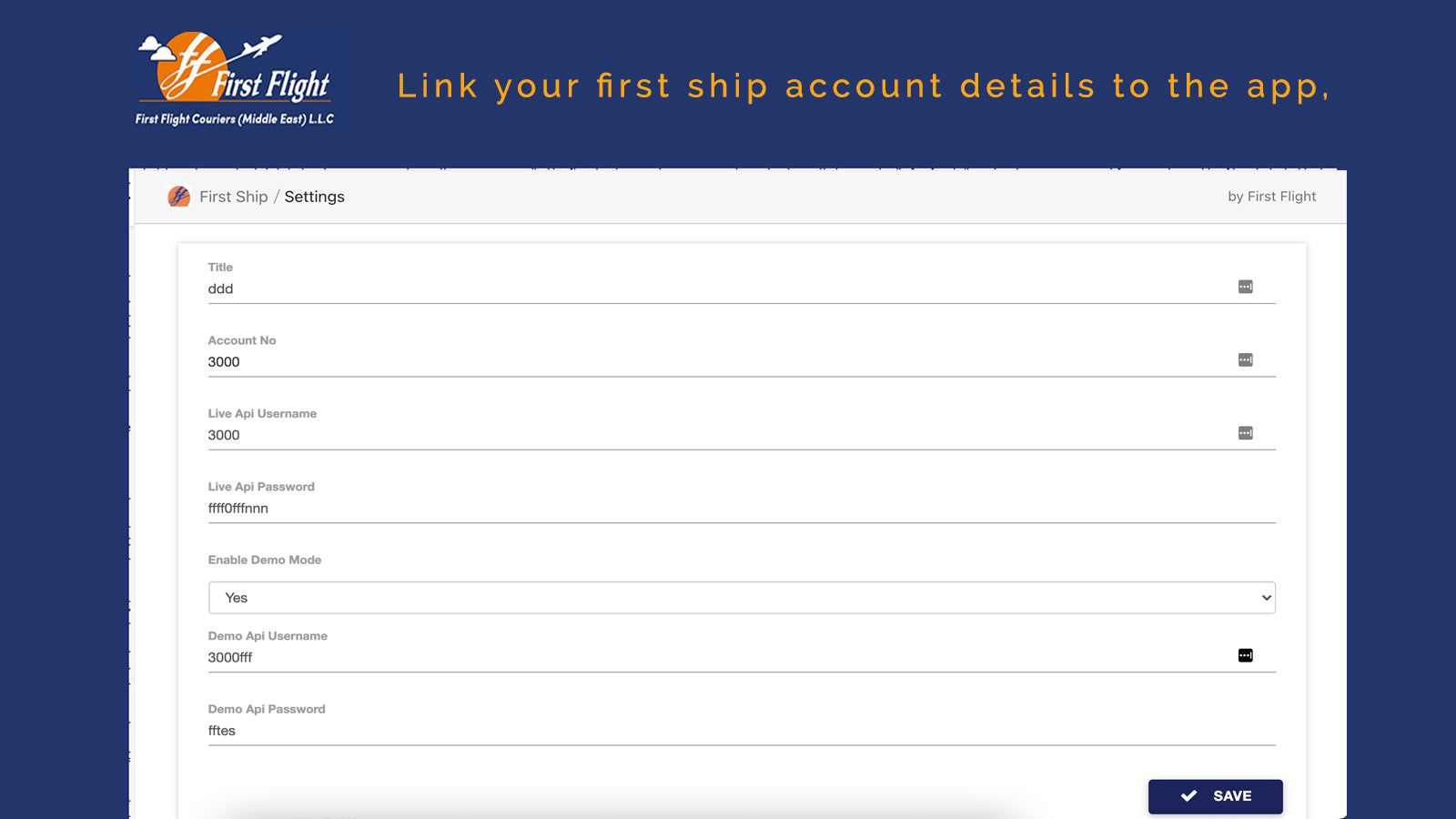 Link your first ship account details to the app