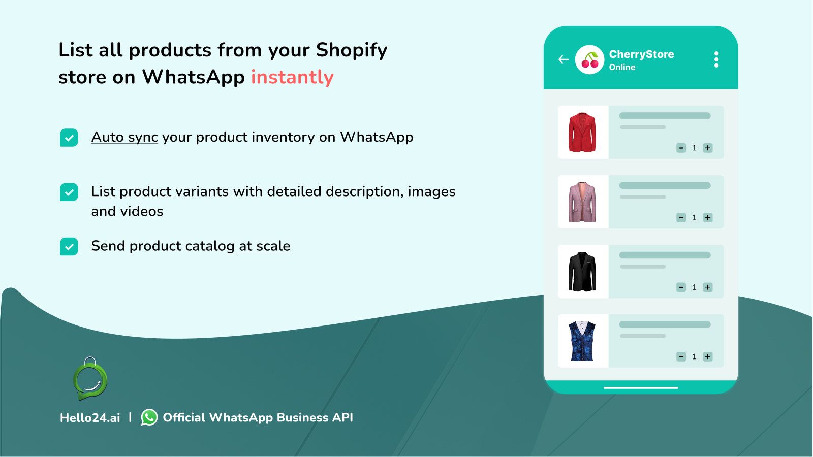 List all products from your Shopify store on WhatsApp instantly